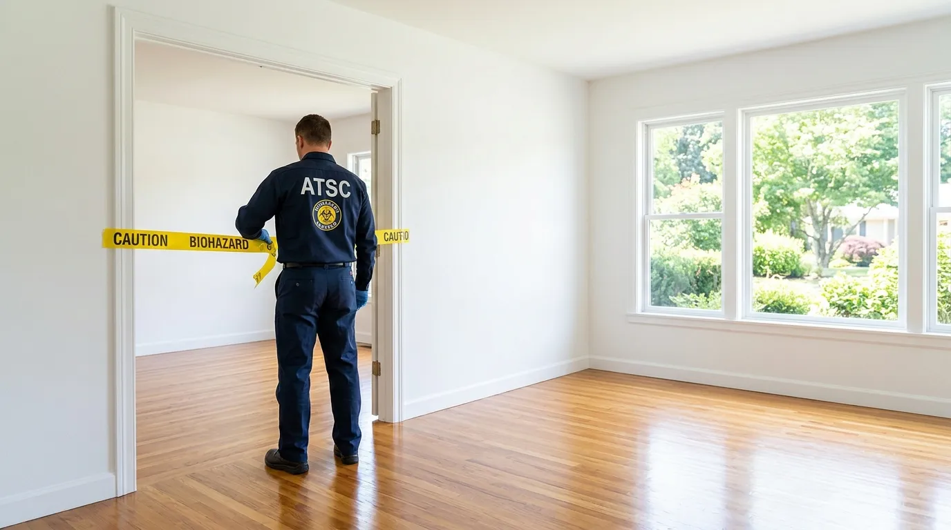 Certified biohazard cleanup crew performing Decomposition Cleanup in Howard Beach